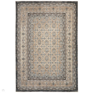 Legacy LEG02 Traditional Persian Border Soft-Touch Short Pile Polyester Flatweave Slate Grey/Beige/Ivory Rug-Concept Looms-Rug Love - The Most Loved Rug Store